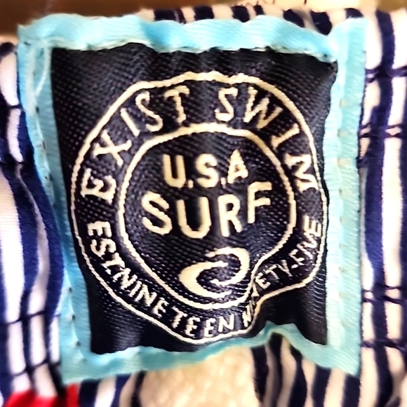 Men's XL Exist Swim Trunks Whales Stripes - Picture 5 of 8